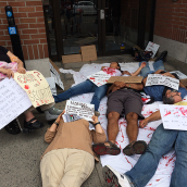 Die-in at Mulcair's Office to Denounce NDP’s Position on Israel