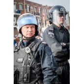 Police from Gatineau were observing Montreal Riot Police during Montreal's 18th annual Protest against Police Brutality.