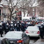 Barely 10 minutes after it started Montreal Police move in and arrest everyone.