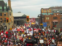 250,000 people - from grandparents to high school students - marched in the streets of Montreal against tuition fee increases on March 22.