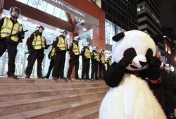 Pandas, better take off your mask. The SPVM may be deem your costumes unreasonable. Via Anarchopanda on Facebook.