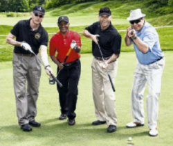 Michel Duhamel (third from left) poses with his team at the Canadian embassy’s golf tournament in 2011. The majority of the members of the winning team were employees of weapons manufacturer Lockheed Martin. (Image: Washington Diplomat)